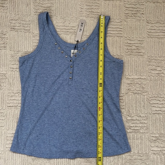 Speckled knit snap tank in blue mix, New with tags, Size medium - Picture 15 of 16